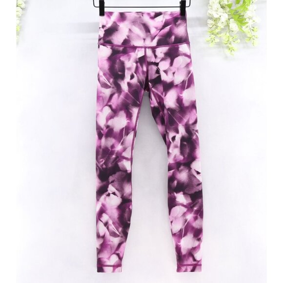 Lululemon Train Times 7/8 Pant *25 Blush Blossom Alpine White Candy Pink Sz 4 - Picture 1 of 11